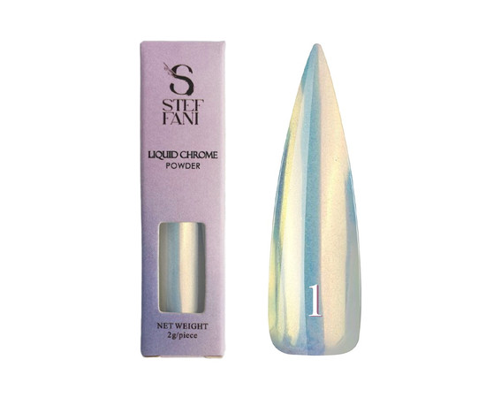 Зображення  Рідка втирка для нігтів Steffani Liquid Chrome Powder 01 золото, 2 г, Об'єм (мл, г): 2, Колір: 01