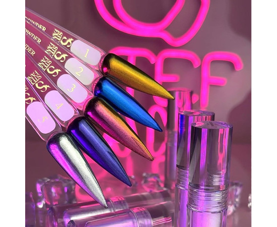 Изображение 4 Жидкая втирка для ногтей Steffani Liquid Chrome Powder 05 серебро, 2 г, Объем (мл, г): 2, Цвет: 05