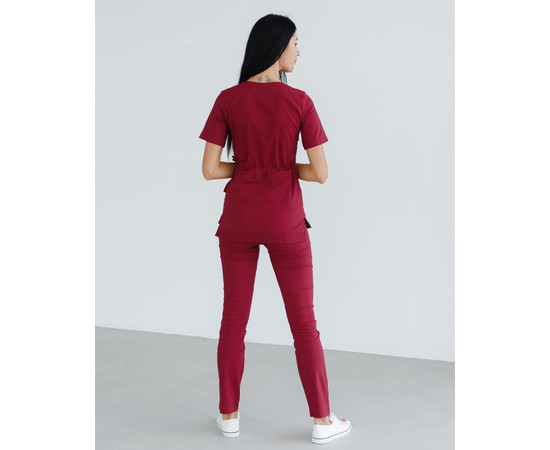 Изображение 2 Медицинский костюм женский Рио марсала р. 48, "БЕЛЫЙ ХАЛАТ" 135-326-707, Размер: 48, Цвет: марсала