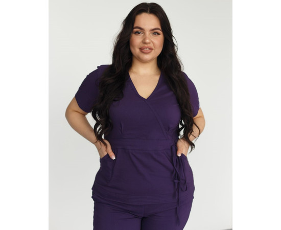 Зображення 3 Медичний костюм жіночий Ріо фіолетовий +SIZE р. 58, "БІЛИЙ ХАЛАТ" 346-335-704, Розмір: 58, Цвет: фиолетовый