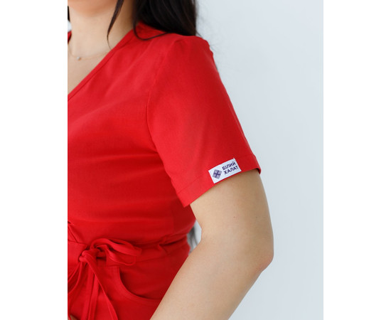 Зображення 4 Медичний костюм жіночий Ріо червоний +SIZE р. 56, "БІЛИЙ ХАЛАТ" 346-339-704, Розмір: 56, Цвет: червоний