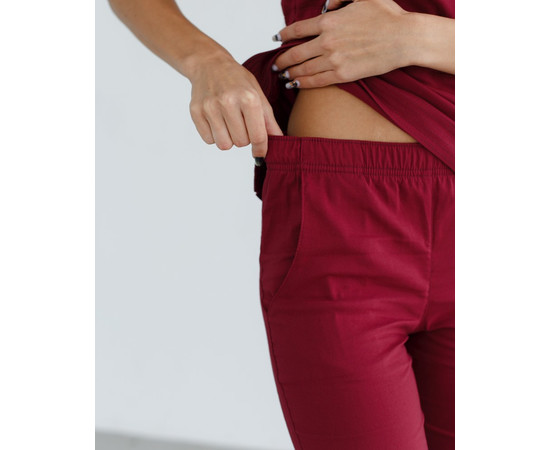 Изображение 7 Медицинский костюм женский Рио марсала р. 48, "БЕЛЫЙ ХАЛАТ" 135-326-707, Размер: 48, Цвет: марсала