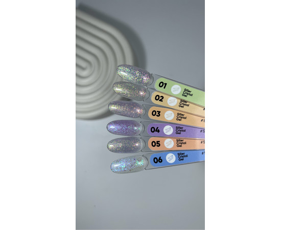 Зображення 3 Гель з блискітками Siller Cristal №01, 15 мл, Об'єм (мл, г): 15, Колір: 01