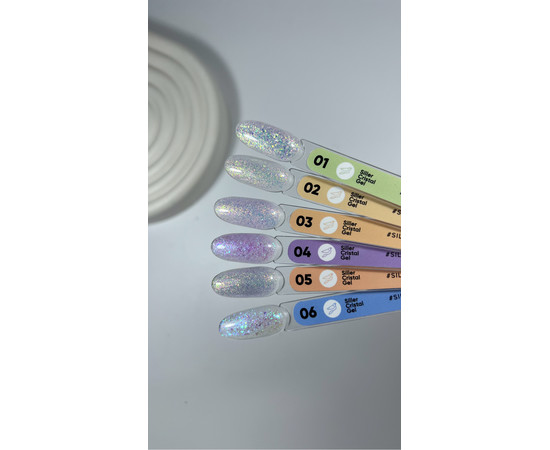 Зображення 2 Гель з блискітками Siller Cristal №01, 15 мл, Об'єм (мл, г): 15, Колір: 01