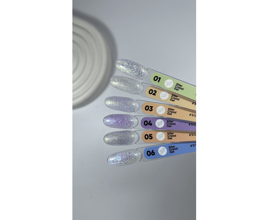 Зображення 4 Гель з блискітками Siller Cristal №03, 15 мл, Об'єм (мл, г): 15, Колір: 03