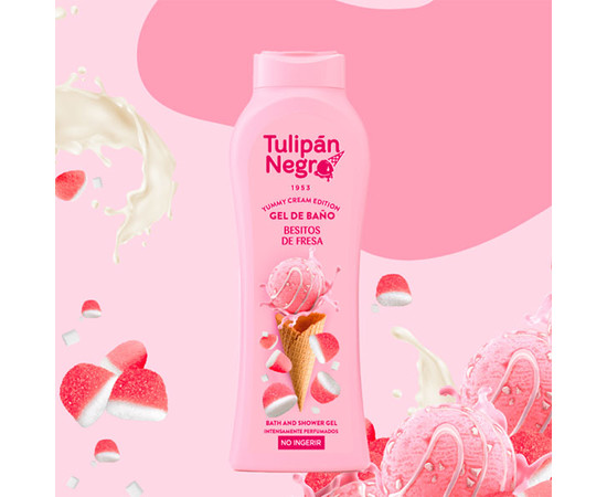 Зображення 2 Гель для душу Tulipan Negro Yummy Cream Полуничний поцілунок, 650 мл
