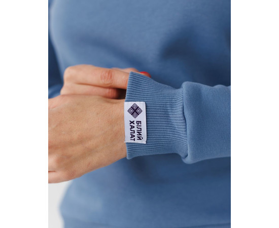 Изображение 4 Медицинский утепленный свитшот женский Аляска голубой-серый р. XL, "БЕЛЫЙ ХАЛАТ" 364-458-842, Размер: XL, Цвет: голубой-серый