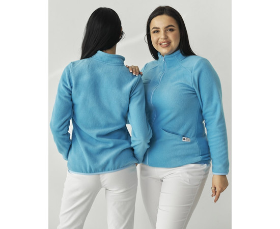 Зображення 2 Медична кофта жіноча флісова Дакота блакитна р. 4XL-5XL, "БІЛИЙ ХАЛАТ" 406-333-842, Розмір: 4XL-5XL, Цвет: блакитний