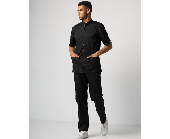 Зображення 2 Медичний костюм чоловічий Лондон чорний-білий р. 46, "БІЛИЙ ХАЛАТ" 133-362-679, Розмір: 46, Цвет: чорний білий