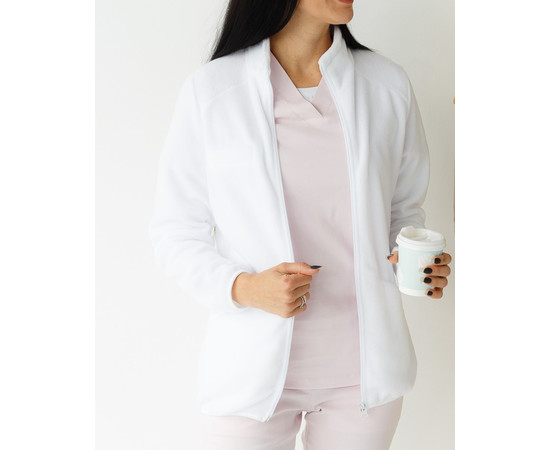 Изображение 2 Медицинская кофта женская флисовая Дакота белая р. 6XL-7XL, "БЕЛЫЙ ХАЛАТ" 406-324-881, Размер: 6XL-7XL, Цвет: белый