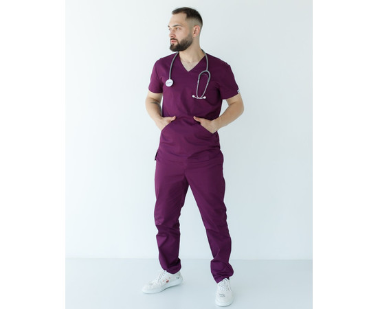 Зображення 3 Медичний костюм чоловічий Мілан фіолетовий р. 56, "БІЛИЙ ХАЛАТ" 134-335-708, Розмір: 56, Цвет: фиолетовый