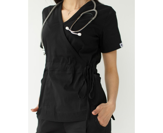 Изображение 4 Медицинский костюм женский Рио черный р. 42, "БЕЛЫЙ ХАЛАТ" 135-321-707, Размер: 42, Цвет: черный
