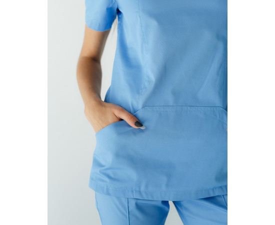 Зображення 3 Медична сорочка жіноча Топаз блакитна р. 54, "БІЛИЙ ХАЛАТ" 164-333-705, Розмір: 54, Цвет: блакитний