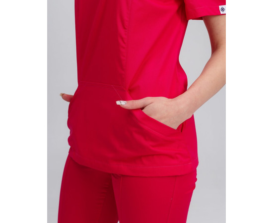 Зображення 4 Медична сорочка жіноча Топаз малинова р. 54, "БІЛИЙ ХАЛАТ" 164-331-705, Розмір: 54, Цвет: малиновий