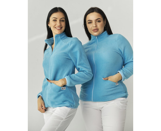 Зображення 4 Медична кофта жіноча флісова Дакота блакитна р. 4XL-5XL, "БІЛИЙ ХАЛАТ" 406-333-842, Розмір: 4XL-5XL, Цвет: блакитний