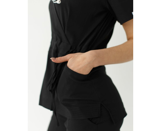 Изображение 5 Медицинский костюм женский Рио черный р. 42, "БЕЛЫЙ ХАЛАТ" 135-321-707, Размер: 42, Цвет: черный