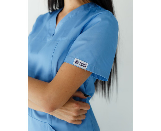 Зображення 4 Медична сорочка жіноча Топаз блакитна р. 50, "БІЛИЙ ХАЛАТ" 164-333-705, Розмір: 50, Цвет: блакитний