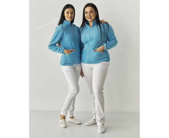 Зображення 5 Медична кофта жіноча флісова Дакота блакитна р. 4XL-5XL, "БІЛИЙ ХАЛАТ" 406-333-842, Розмір: 4XL-5XL, Цвет: блакитний