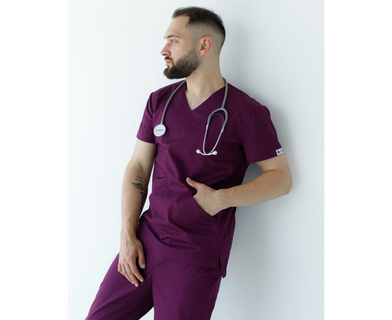 Зображення 5 Медичний костюм чоловічий Мілан фіолетовий р. 56, "БІЛИЙ ХАЛАТ" 134-335-708, Розмір: 56, Цвет: фиолетовый