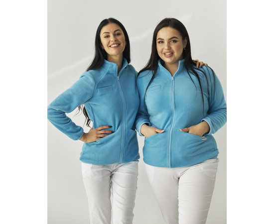 Зображення 6 Медична кофта жіноча флісова Дакота блакитна р. 4XL-5XL, "БІЛИЙ ХАЛАТ" 406-333-842, Розмір: 4XL-5XL, Цвет: блакитний