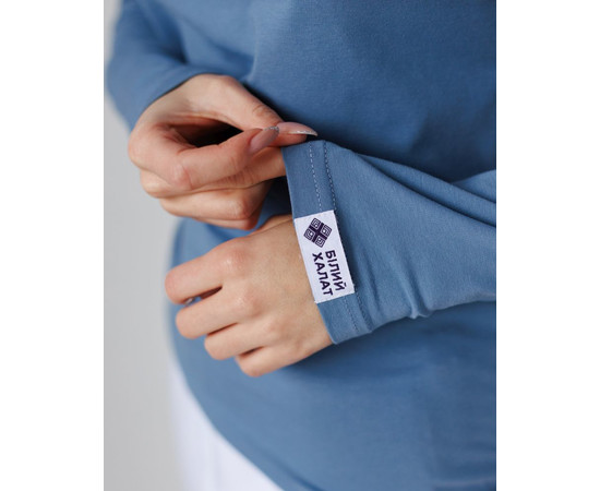 Зображення 4 Жіночий лонгслів жіночий сіро-блакитний р. 2XL, "БІЛИЙ ХАЛАТ" 358-458-716, Розмір: 2XL, Цвет: сіро-блакитний