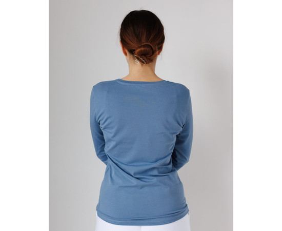 Зображення 2 Жіночий лонгслів жіночий сіро-блакитний р. 2XL, "БІЛИЙ ХАЛАТ" 358-458-716, Розмір: 2XL, Цвет: сіро-блакитний