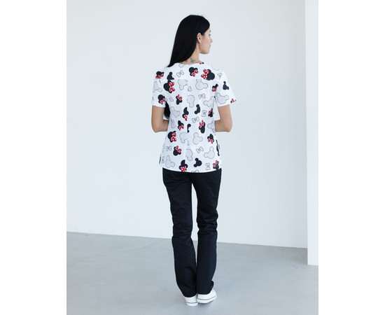 Изображение 2 Медицинская рубашка женская Топаз принт микки черные р. 54, "БЕЛЫЙ ХАЛАТ" 126-324-773, Размер: 54, Цвет: микки черный