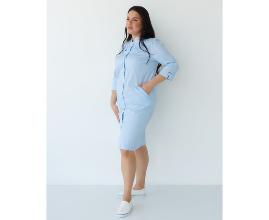 Зображення 2 Медичний жіночий халат Валері блакитний +SIZE р. 56, "БІЛИЙ ХАЛАТ" 156-462-677, Розмір: 56, Цвет: лазурный