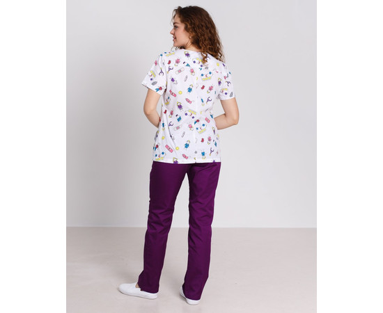 Изображение 2 Медицинская рубашка женская Топаз принт MediKids р. 52, "БЕЛЫЙ ХАЛАТ" 126-324-774, Размер: 52, Цвет: medikids