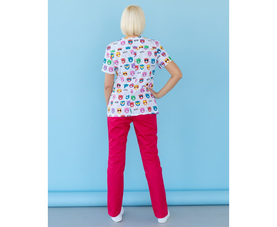 Зображення 2 Медична сорочка жіноча Топаз принт Cats colored р. 52, "БІЛИЙ ХАЛАТ" 126-324-569, Розмір: 52, Цвет: cats colored