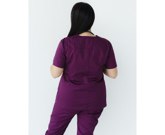 Изображение 2 Медицинская рубашка женская Топаз фиолетовая +SIZE р. 58, "БЕЛЫЙ ХАЛАТ" 386-335-705, Размер: 58, Цвет: фиолетовый