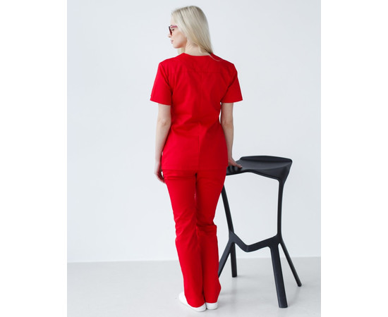 Изображение 2 Медицинская рубашка женская Топаз красная р. 48, "БЕЛЫЙ ХАЛАТ" 164-339-705, Размер: 48, Цвет: красный