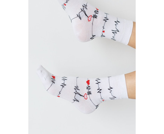 Зображення 2 Медичні шкарпетки з принтом Кардіо р. 41-44, "БІЛИЙ ХАЛАТ" 143-324-894, Розмір: 41-44, Цвет: білий