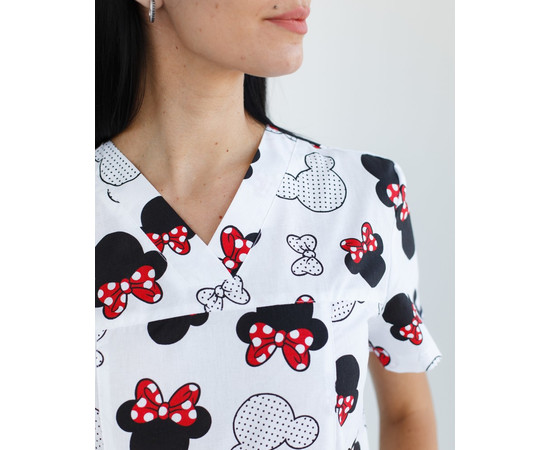 Зображення 4 Медична сорочка жіноча Топаз принт міккі чорні р. 50, "БІЛИЙ ХАЛАТ" 126-324-773, Розмір: 50, Цвет: міккі чорний