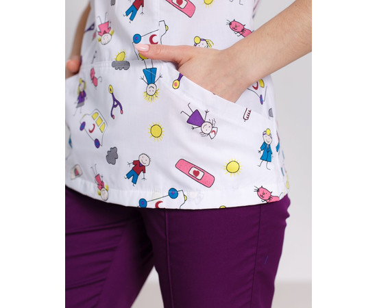 Изображение 4 Медицинская рубашка женская Топаз принт MediKids р. 52, "БЕЛЫЙ ХАЛАТ" 126-324-774, Размер: 52, Цвет: medikids