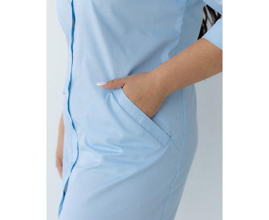 Зображення 6 Медичний жіночий халат Валері блакитний +SIZE р. 58, "БІЛИЙ ХАЛАТ" 156-462-677, Розмір: 58, Цвет: лазурный