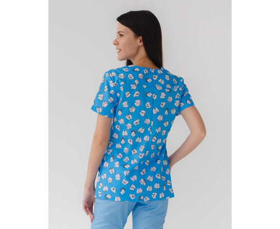 Зображення 2 Медична сорочка жіноча Топаз принт Dentist blue р. 44, "БІЛИЙ ХАЛАТ" 126-376-776, Розмір: 44, Цвет: dentist blue