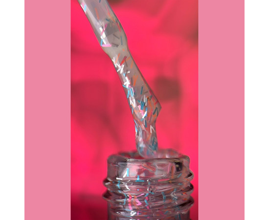 Зображення 2 Топ для гель-лаку без липкого шару Steffani Top Salute №03 оранжева, блакитна, срібляста, рожева стружка, 9 мл, Об'єм (мл, г): 9, Колір: 03