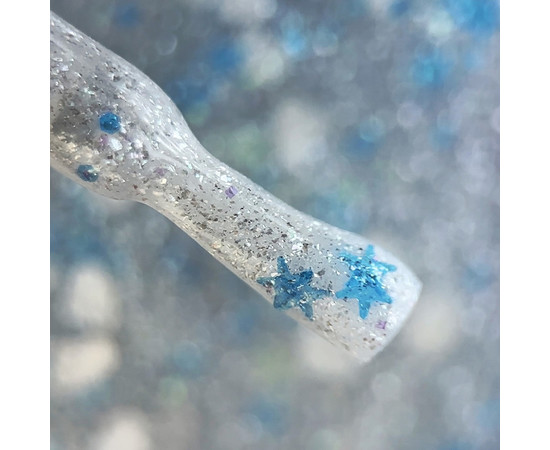 Зображення 2 Топ для гель-лаку без липкого шару Steffani Top Star №03 зі сріблясто-блакитним фольгованим декором, 9 мл, Об'єм (мл, г): 9, Колір: 03