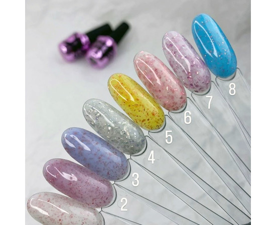 Зображення 2 База камуфлююча Elise Braun Flakes Base №04 білий з сріблястими пластівцями потали, 10 мл, Об'єм (мл, г): 10, Колір: 004