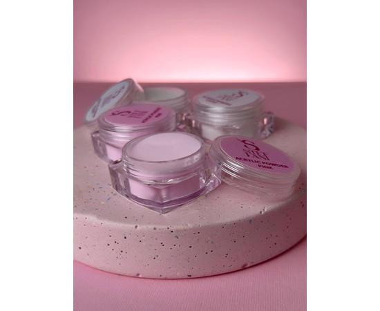 Зображення 2 Акрилова пудра для нігтів Steffani Acryl Powder №03 Pink рожевий, 10 г