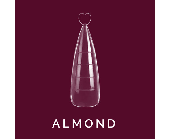Зображення 2 Верхні форми для нарощування нігтів Steffani ALMOND, мигдаль, з розміткою, прозорі 120 шт