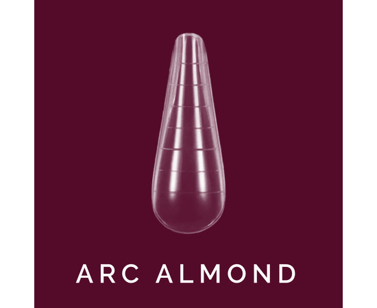 Зображення 2 Верхні форми для нарощування нігтів Steffani ARC ALMOND, арочний мигдаль, з розміткою, прозорі 120 шт