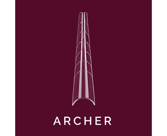 Зображення 2 Верхні форми для нарощування нігтів Steffani ARCHER, арочний квадрат, з розміткою, прозорі 120 шт