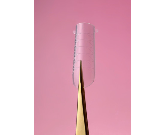 Зображення 2 Верхні форми для нарощування нігтів Steffani PIPE, труба, з розміткою, прозорі 120 шт