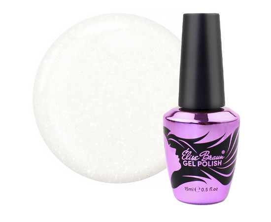 Зображення  База камуфлююча для гель-лаку Elise Braun Cover Base №61 молочний з шиммером, 15 мл, Об'єм (мл, г): 15, Колір: 061