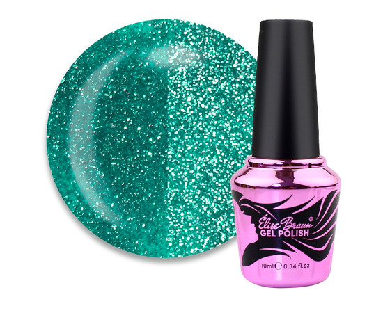 Зображення  База світловідбивна Elise Braun Go-Go Base №13 іскристий зелений, 10 мл, Об'єм (мл, г): 10, Колір: 013