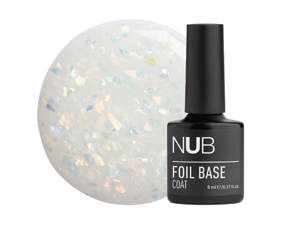 Зображення  База каучукова з поталлю NUB Foil Base Coat №02, 8 мл, Об'єм (мл, г): 8, Колір: 02