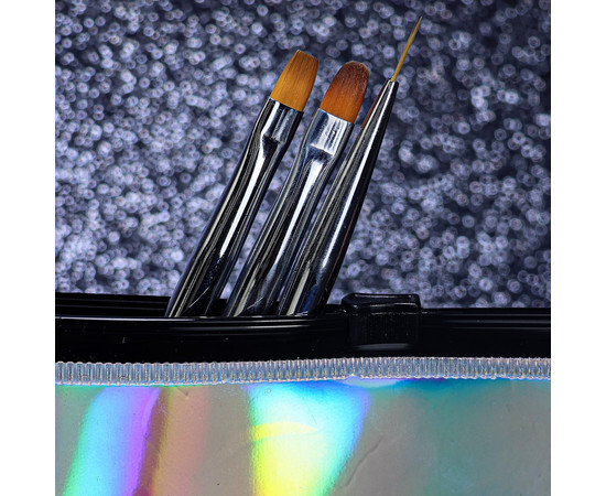 Зображення 3 Лайнер 10 мм зі зручною прозорою ручкою з переливаючим ефектом Nails Of The Night Nail Art Brush 