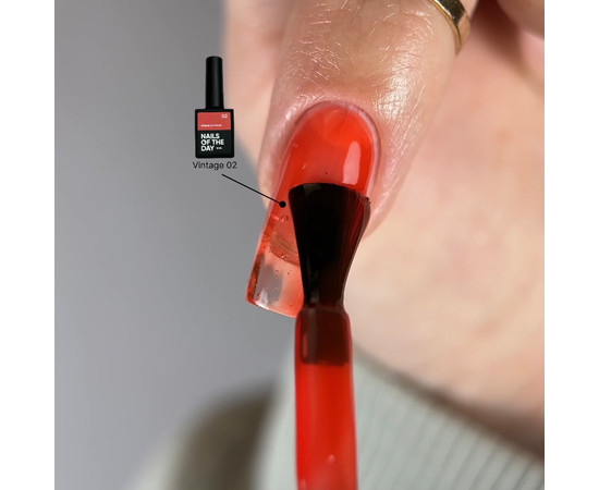 Зображення 3 Nails of the Day Vitrage gel polish 02 - вітражний червоний гель лак для нігтів, 10  мл, Об'єм (мл, г): 10, Колір: 02